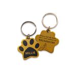 Kakade Design & Prototyping Personalized Dog Name Tag Customized Pet ID Tag for Dogs, cats with Double Side Waterproof Print, Paw Print (Gold)