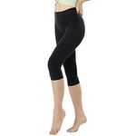 SOLIDEA Women's Gym and Sports Leggings Silver Wave Corsaro | Compression Leggings (Black, 16)