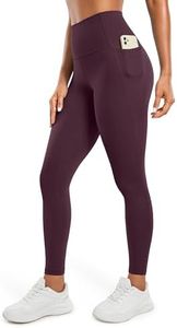 CRZ YOGA Womens Butterluxe Workout Leggings 28 Inches - High Waisted Gym Yoga Pants with Pockets Running Buttery Soft Deep Purple Small