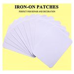 GYGYL 12Pcs 100% Cotton Iron-on Patches, Repair Patches for Clothing, Iron on for Inside Jeans and Clothing Repair (White)