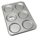 Lets Cook Cookware Professional 6 Hole Yorkshire Pudding Tray, British Made with Double Coated Performance Non Stick