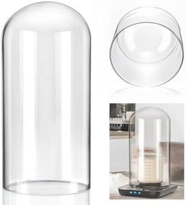 kanpura Glass Dome for Sourdough Starter Heating Pad Accessories Fits Jars Up to 4.33" Diameter x 8" Height Durable Clear Glass Cover