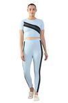 Zicada Women's Top & Bottom Set Gym Wear | Jogging Wear | Sports Running Suits For womens (M, Sky)