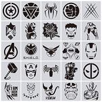 CZONG 25 Pcs Superhero Stencils For Painting On Wood Canvas-Kids Drawing Painting Stencil Art Supplies Superhero Avatars And Logo Stencils For Home Decor&Diy Projects