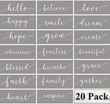 Inspirational Stencils for Painting on Wood - 20 Pack Large Inspirational Words Saying Stencil Templates for Wood Signs, Reusable Family Motivational Letter Stencils for Wall Art & Home Decorations