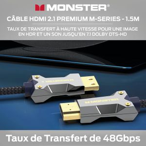 Monster 1.5m HDMI 2.1 Cable – High-Speed, Blue