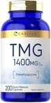 TMG 2000mg Capsules | 200 Trimethylglycine Caplets | Non-GMO & Gluten Free Supplement | by Carlyle