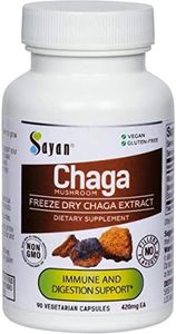 Sayan Siberian Chaga Mushroom Extract – 90 Capsules/420mg ea – Natural & Wild-Harvest Antioxidant Supplement – Immune System Support & Regulate Body Functions – Vegan, Non-GMO, No Fillers or Additives