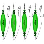 THKFISH Fishing Bobbers Catfish Float Rigs Santee Rig for Catfishing Tackle Rattling Cork EVA Foam Peg Floats Bait Rigs 4PCS 2.5in GREEN