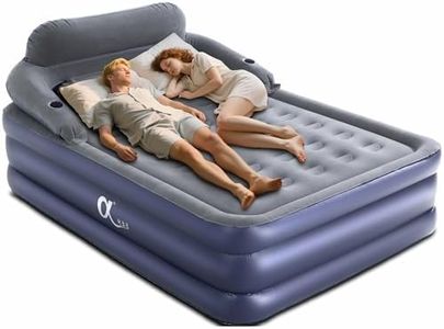 A-ER-FA Queen Size Air Mattress with Headboard , 3 Mins Quick Inflation/Deflation Inflatable Airbed , 20 Inches High Blow Up Bed with Comfortable Flocked Top for Home Guest Travel Camping(QUEEN)