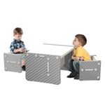 Hoopyosms Kids' Table and 2 Chairs Set - Versatile Activity Table for Toddlers Children Learning, Play, Arts, Crafts and Creativity - Children's Furniture for Home, Grey