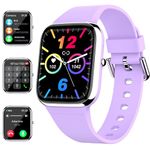 WILLFITME Smart Watch for Men Women Teens Answer/Make Calls, Fitness Tracker Watch with 1.85'', 24/7 Heart Rate Sleep, Multiple Sport Modes Smartwatches, Activity Tracker for Android iOS (Purple)