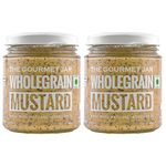 The Gourmet Jar Wholegrain Mustard 170g| 100% Natural & No Preservatives| Traditional French Style Mustard Spread| Pungent & Sharp| Gluten Free| Perfect for sandwiches, burgers & hot dogs| Pack of 2