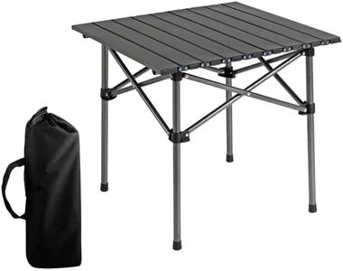 Yorten Folding Metal Camping Table Portable Side Table Aluminum Lightweight Table with Carry Bag for Outdoor Cooking Hiking Picnics BBQ Travel (Black)