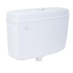 PARRYWARE SLIMLINE PREMIUM Series Polymer/PVC Dual Flush System Exposed CISTERN/Flush Tank (White) | 6-3L, Top Center Lever | For Western (WC) or Indian Commodes | E83921C