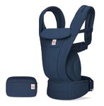 Ergobaby Omni Deluxe with 4 Carry Positions, Breathable Full Mesh Baby Carrier with Enhanced Lumbar Back Support & Airflow, 0-4 Years, Newborn to Toddler, 6 Storage Areas, 3-20 Kgs, Midnight Blue