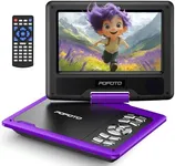 POFOTO 9.5" Portable DVD Player for Kids and Car with 7.5" Swivel Screen, 4-6 Hours Working Time, Car DVD Player with Dual Speakers, Remote Control, Support Sync TV, Region Free USB/SD/AV - Purple