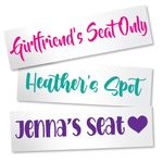 Design Your Own Girlfriends Wifes Seat Passenger Princess Vinyl Name Decal Sticker for Cars, Trucks, Dashboard, Door Handles, Windows, and Vehicles (Glitter Colors Available)