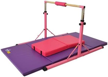 Gymnastic bars Leap Gymnastics NEW Junior GymPro High Bar Kit for KIDS With Mats and comes with unique fold away system, PINK, Pyjama