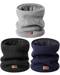 MSDC Neck Warmer Men 3 Pack,Snood for Women Thermal Thick Warm Fleece Lined Cold Weather,Neck Gaiters for Men Ski Face Mask Cover（Black,Navy,Grey）