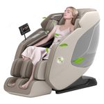 Real Relax 4D Massage Chair with SL Track,Full Body Zero Gravity Shiatsu Recliner Yoga Stretching,UI Touch Screen Back Heating, App Control PS5200 Brown