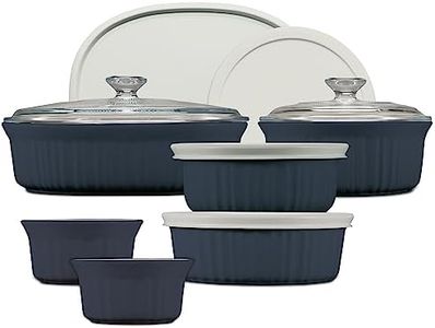 Corningware French White Bakeware 12-Piece Set, French Navy