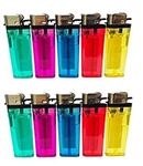 Pack of 10 Disposable Lighters Use for Cigarette, Camping, BBQ, Fireworks Utility Lighter Child Safe Adjustable Flame