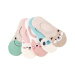 Missby Girl's No-Show Cotton Socks (Pack of 5) (SPADES-016-A_Multicolored)