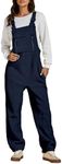 luvamia Sherpa Fleece Overalls Women Loose Jumpsuits For Women Baggy Overalls For Women Women Fleece Overalls Comfy Jumpsuits For Women Womans Overalls Navy Blue Size X-Large Fits Size 16 Size 18