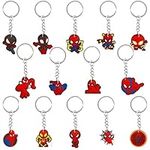 Spider Keyring Cartoon Anime Keychain Pendant 3D Silicone Figure Key Chain Keyrings Rings Kids Christmas Party Supplies Favors Bags filler Novelty Toy Birthday Gift Boys Girls Key Charms Keychain Deko