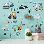 olyee Car Wall Stickers, Digger Wall Stickers for Bedrooms Toddler Baby Boy Tractor Decals Wall Vehicles Train Bus Posters for Kids Bedroom Accessories Nursery Window Shelf Room Stickers