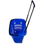MAHIRA Shopping Plastic Trolley Basket, Grocery Portable Shopping Basket, Multipurpose Super Market Shopping Trolley, Picnic Basket, Shopping Trolley with Handle 31 LTR - Blue Color 46x34.6x40 CM