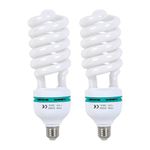 2pcs 135W Light Bulb 5500K CFL Daylight Spiral Softbox Lighting Kit Bulb in E27 Socket for Photography Photo