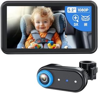 Luckview BM2A Baby Car Camera, 3X Zoom & 5.2" 1080P Display for Rear-Facing Car Seats, IR Night Vision, Easy No-Damage Instal – Ideal Car Baby Camera for Parents and Pet Owners