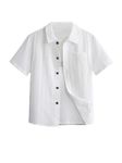 TAGAS Boy's Striped Regular Fit Shirt White