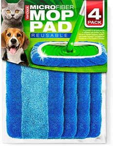 VanDuck Reusable Pet Heavy Duty Mop Pads Compatible with Swiffer Sweeper Mops (4-Pack) - Washable Microfiber Mop Pads for Wet & Dry Use - All Purpose Floor Mopping & Cleaning Pads