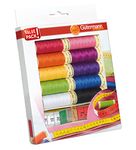 Gütermann creativ Sewing Thread Set with 10 spools Sew-All Thread 100 m in Strong Colours + Tailor’s Measuring Tape