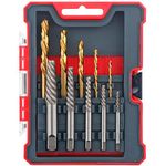 Hi-Spec 10pc Screw Extractors & HSS Drill Bit Set. Easy Out, Left Hand Spiral Flute Removers for Broken, Damaged and Stripped Screws, Studs and Bolts