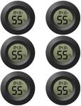 EEEKit 6-Pack Hygrometer Thermometer Digital LCD Monitor Indoor Outdoor Humidity Meter Gauge for Humidifiers Dehumidifiers Greenhouse Basement Babyroom, Black Round, Measure in Fahrenheit/Celsius