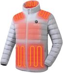 Venustas Men's Lightweight Heated Jacket with Battery, 6-Zone Electric Heated Puffer Jacket for Outdoor Hiking Camping