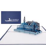 Pop Up Card "Venice - Panorama & Gondola Ride", 3D greeting card as a souvenir, birthday card, travel voucher, invitation to a city trip, honeymoon, honeymoon and engagement