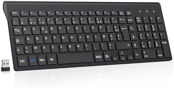 cimetech Clavier sans Fil, Clavier AZERTY Français avec Récepteur Nano USB 2.4GHz Ergonomique Compatible avec Windows/MacOS, Windows PC Laptop - Noir