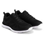 Get Fit Mens Mesh Running Trainers Athletic Walking Gym Shoes Sport Run - Black/White - 9