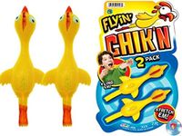 JA-RU Finger Slingshot Chickens (2 Units in 1 Pack) Rubber Sling Chicken Flick Chicken Flying Chicken Flingers Stretchy Toys for Kids Party Favors ,Easter Chicks Party Activity for Children 426-1A