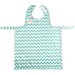 BIB-ON, A New, Full-Coverage Bib and Apron Combination for Infant, Baby, Toddler Ages 0-4. (Teal Chevron)