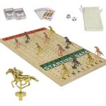 HOROW Metal Horse Racing Board Game Card Board Game Finish Line Luxury Edition Solid Wood Race Game Board 11 Batches of Metal Model Horses 2 Sets of Dice and 2 Boxes of Cards…