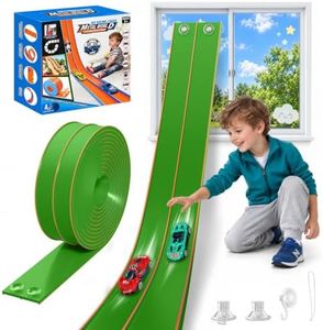 TAEMVV Flexible Race Track for Kids, 15 Ft Dual Car Track Set, Lime