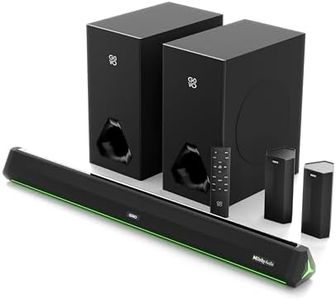 GOVO GOSURROUND 999 | 660W,True Dolby Audio, Dual 6.5" Subwoofers with Dual Satellites,5.2 Surround Soundbar, HDMI ARC, Opt,AUX,USB, Bluetooth,3 Equalizer Modes,LED Display & Remote (Platinum Black)