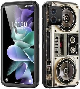 BFUKVOU for Moto G Stylus 5G 2024 Case with Built in Kickstand,Shockproof/Dustproof/Drop Proof 3-Layer Military Grade Protective Cover for Motorola Moto G Stylus 5G 2024,Vintage 80s Boombox