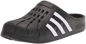 adidas Unisex Adilette Clogs Slide Sandal, Core Black/White/Core Black, 12 US Women/11 US Men